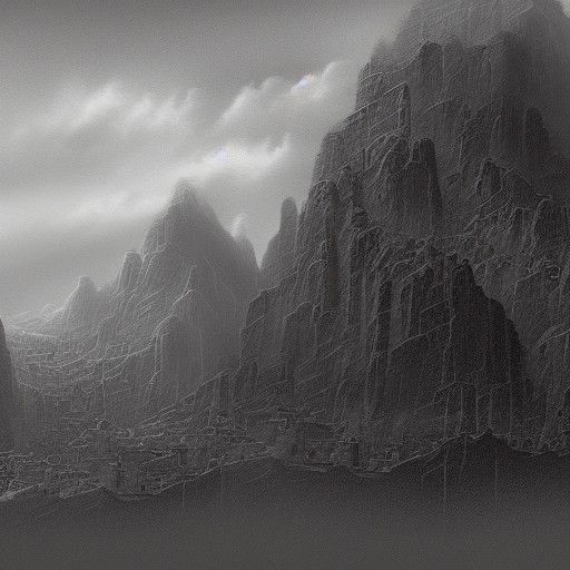 Detailed Matte Painting in Black