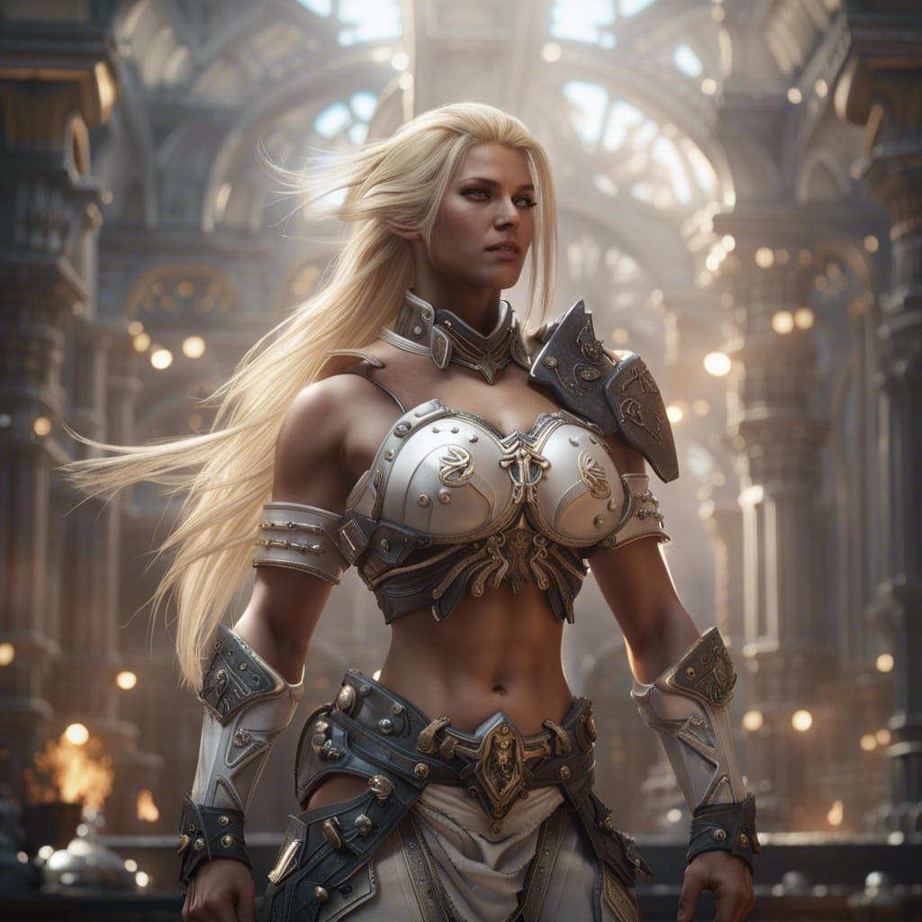 Goddess of Justice in Dark Fantasy Style