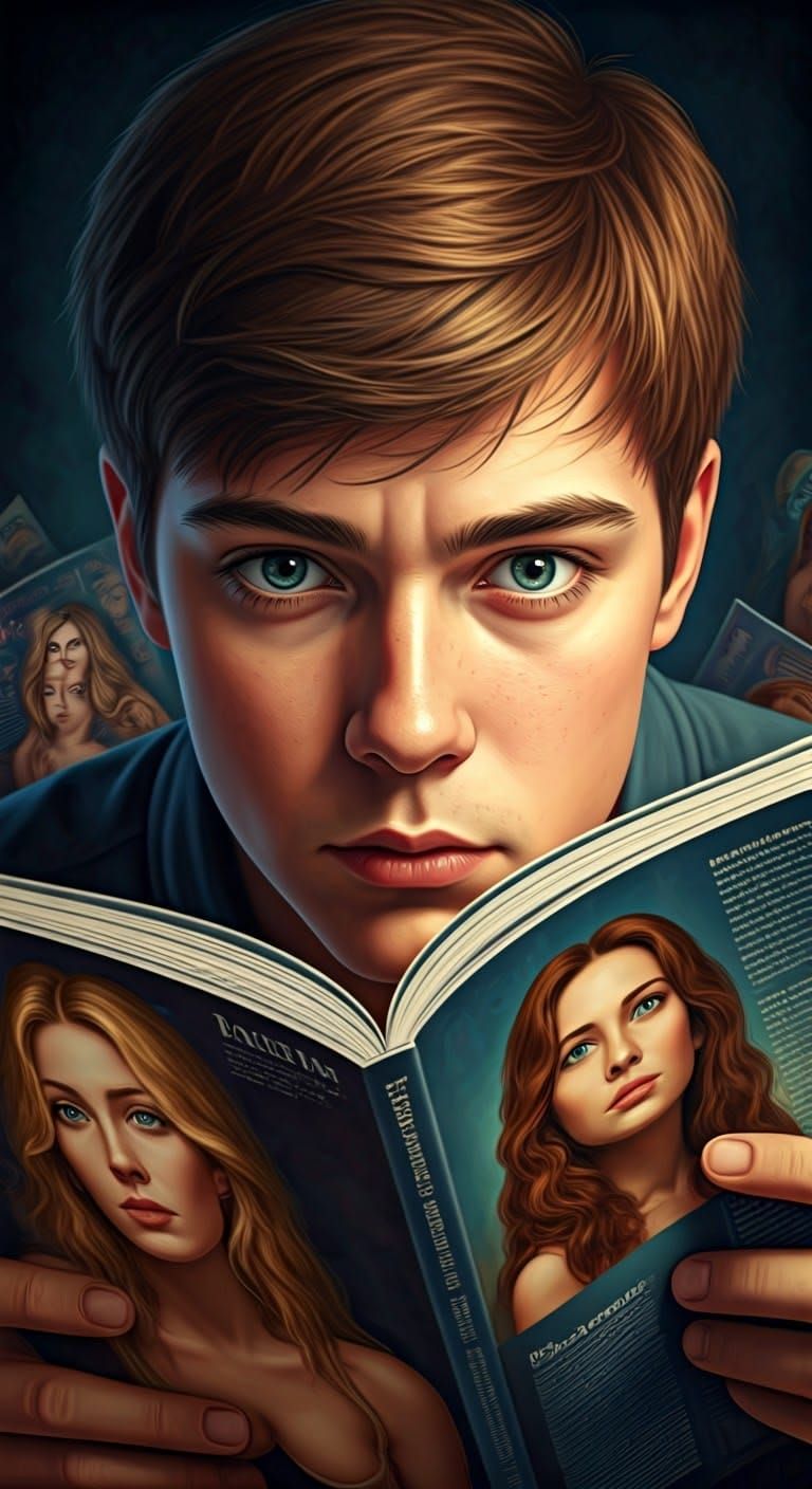 Surreal Teenager's Magazine Dream in Psychedelic Double Expo...