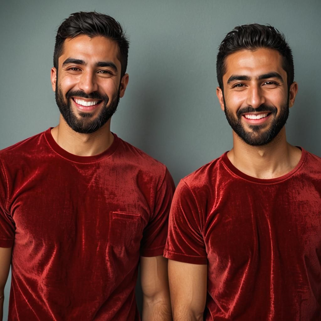 Portrait of Two Handsome Men in Velvet