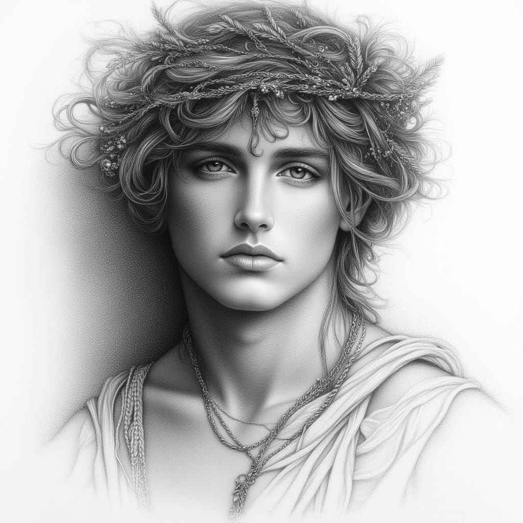 Tommaso dei Cavalieri: Charcoal Portrait in Bohemian Style