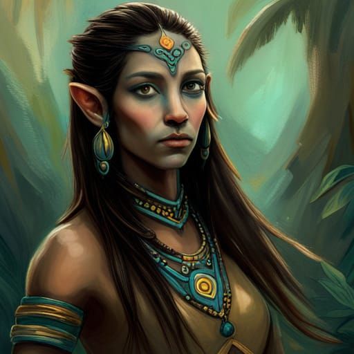 Beautiful Na'vi Woman Portrait in Hyperrealistic Style