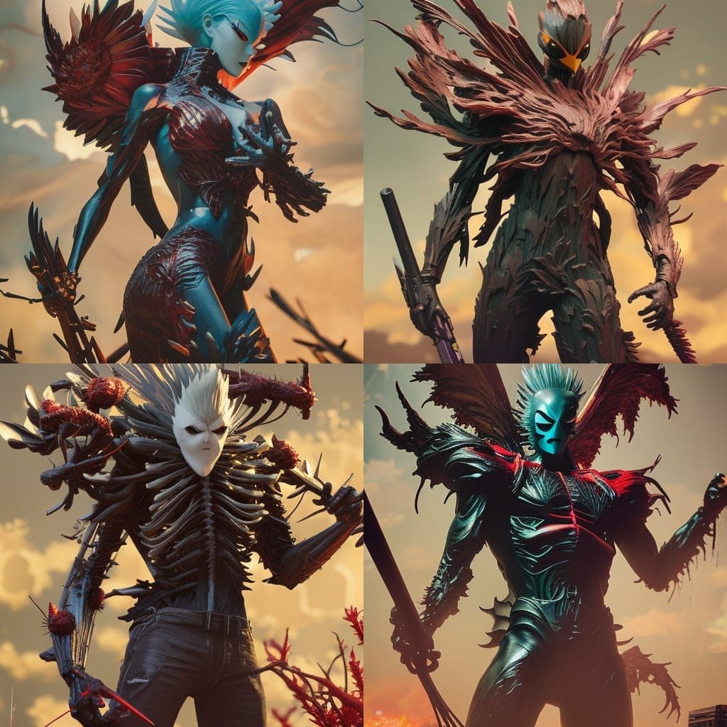 Hyperdetailed Portrait: Spiderman, Chainsawman in Oil Painti...