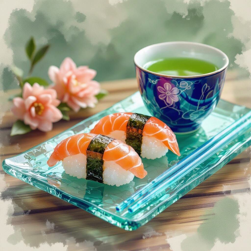 Crystal Sushi in Art Nouveau Style