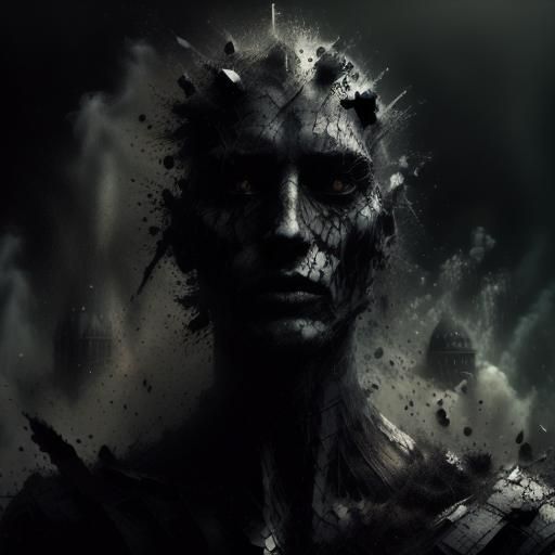 Shadow Warrior Dissolving into Black Cloud