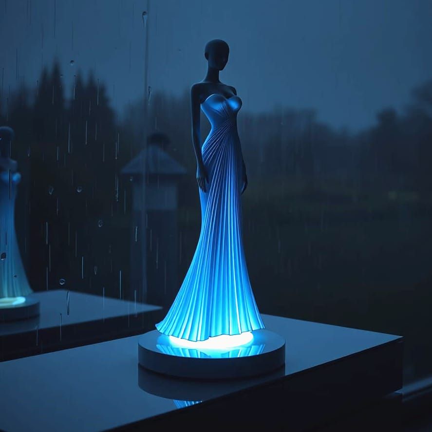 Futuristic Lamp: Woman in Evening Gown