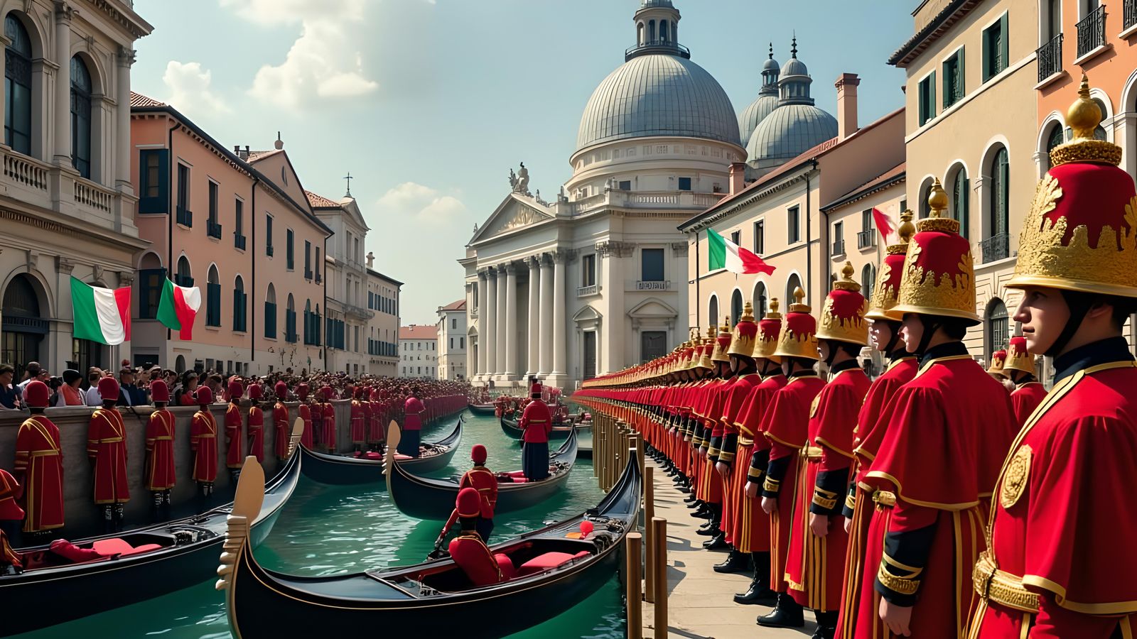 Vatican Swiss Guards at Palazzo Ducale, Oil Painting