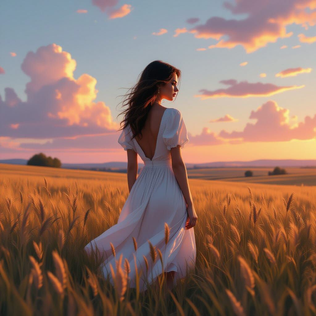 Woman in Field, Ash Thorp and Loish Style