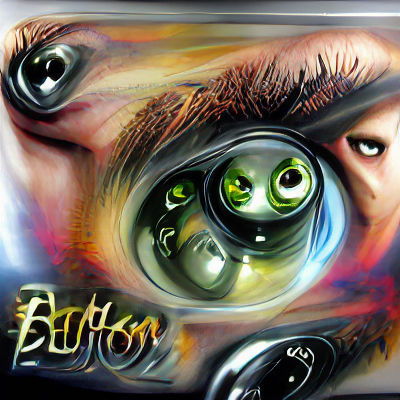 Button Eyes Doll Face in Airbrush Art Style