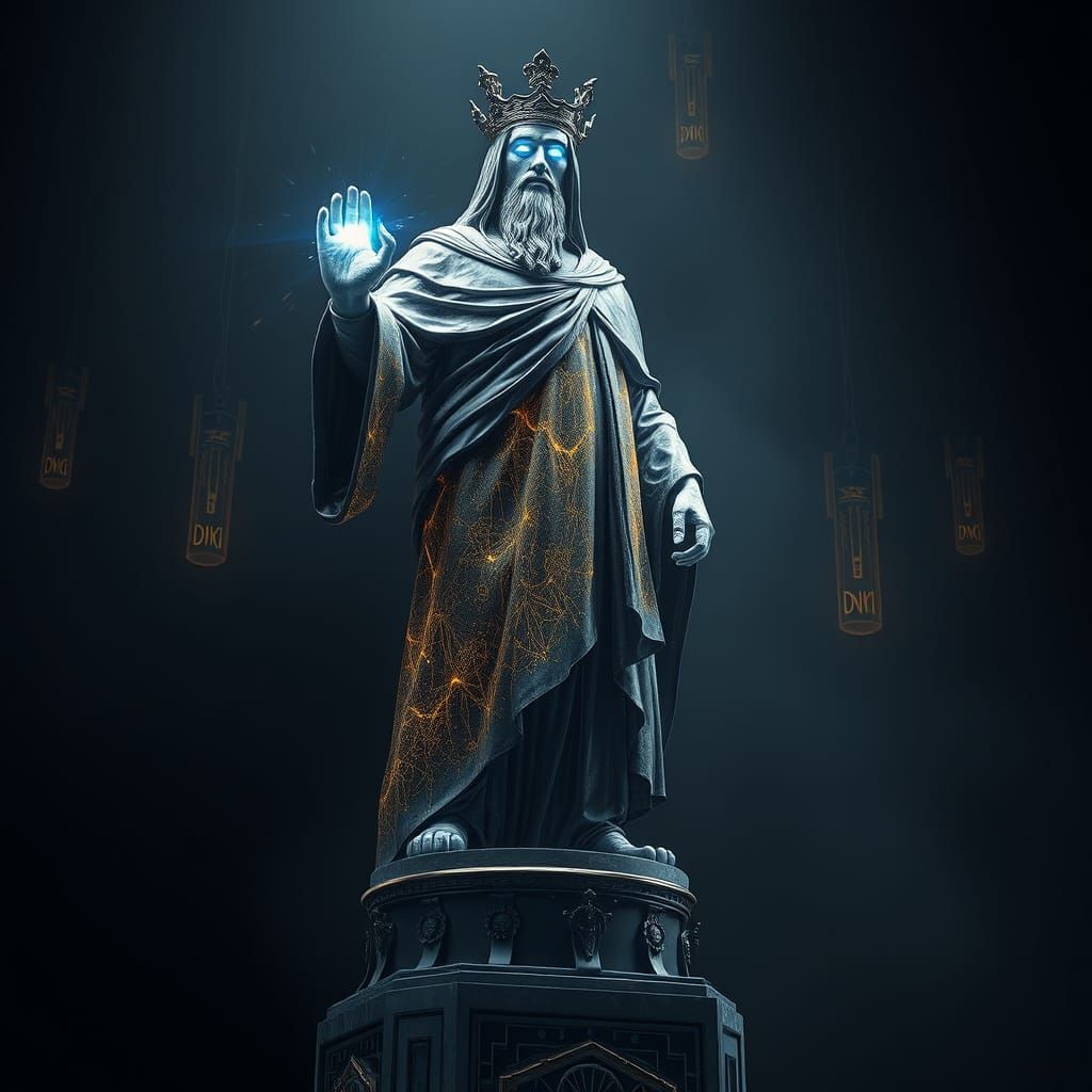 Cyberpunk Prophet Sculpture in Pinzel's Style