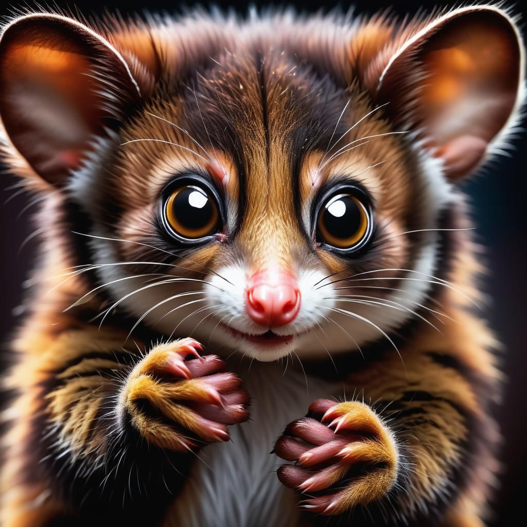 Adorable Ringtail Possum Portrait in Macro Photography