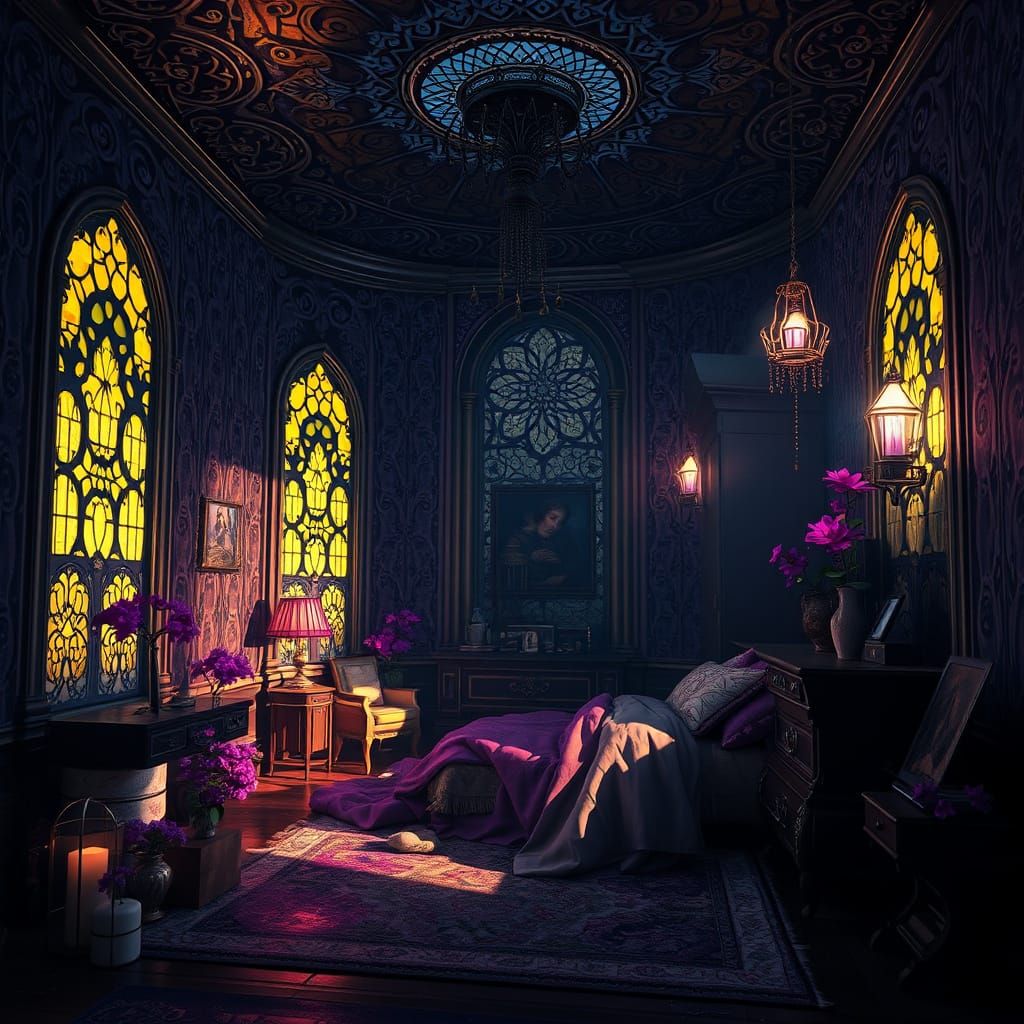 Shadowy Room Rearranges Itself in Dark Fantasy Style