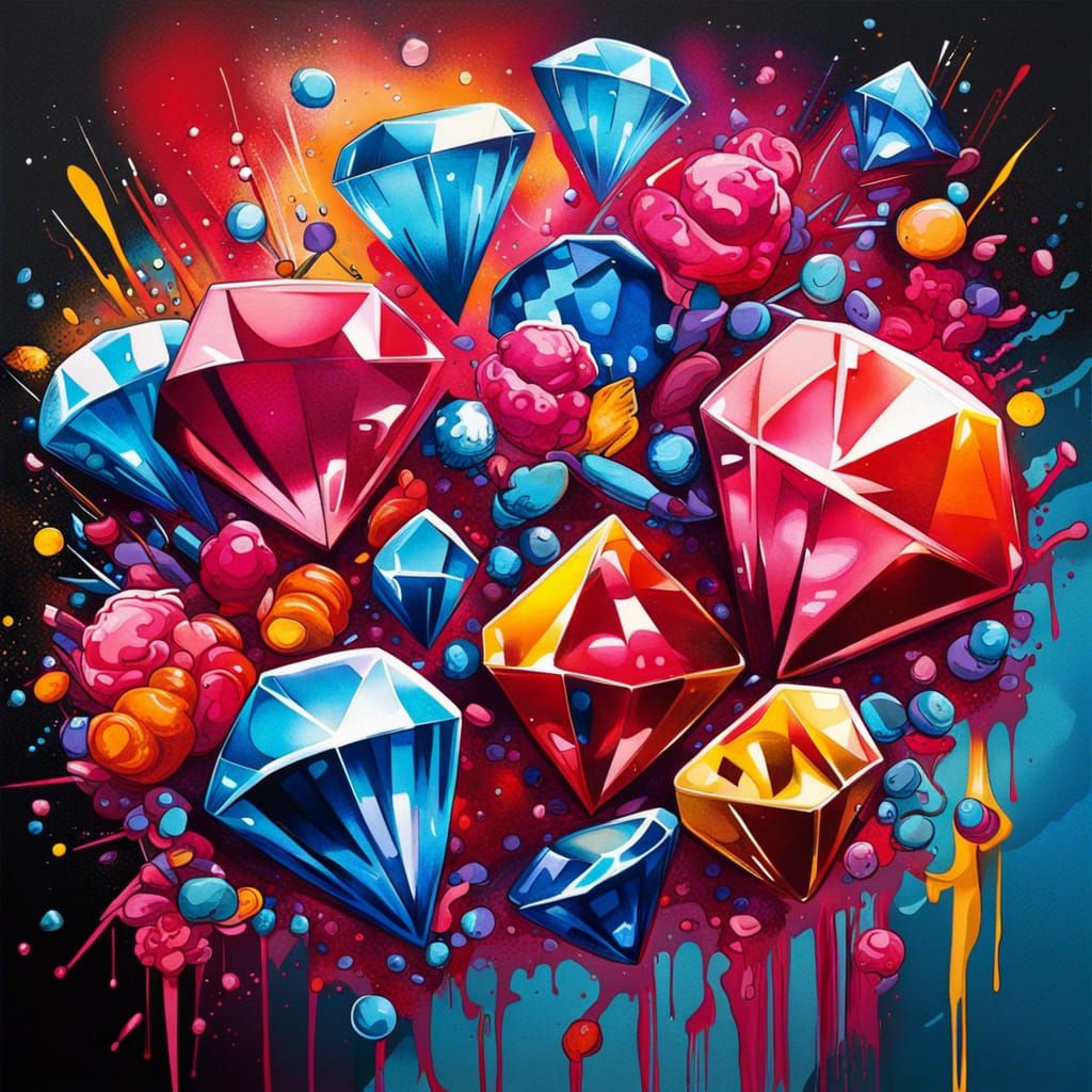 Graffiti Art of Diamonds, Rubies, and Sapphires
