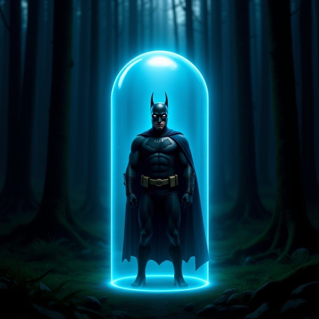 Batman in Glowing Chamber, Digital Painting