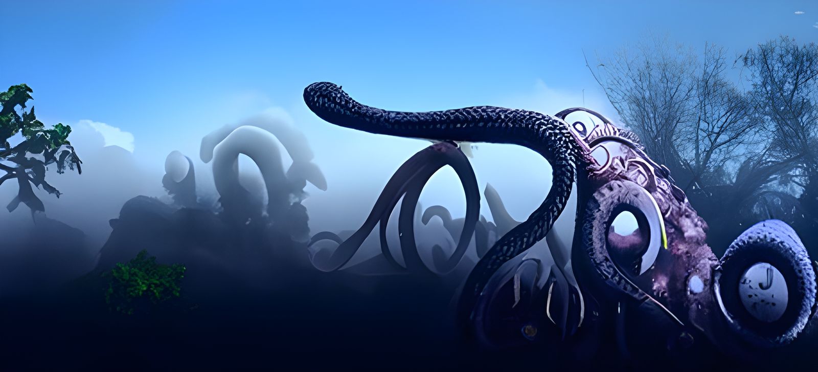Kraken Emerges: Eldritch Horror in Misty Forest
