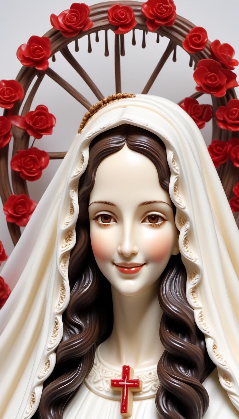 Virgin Mary White Chocolate Sculpture
