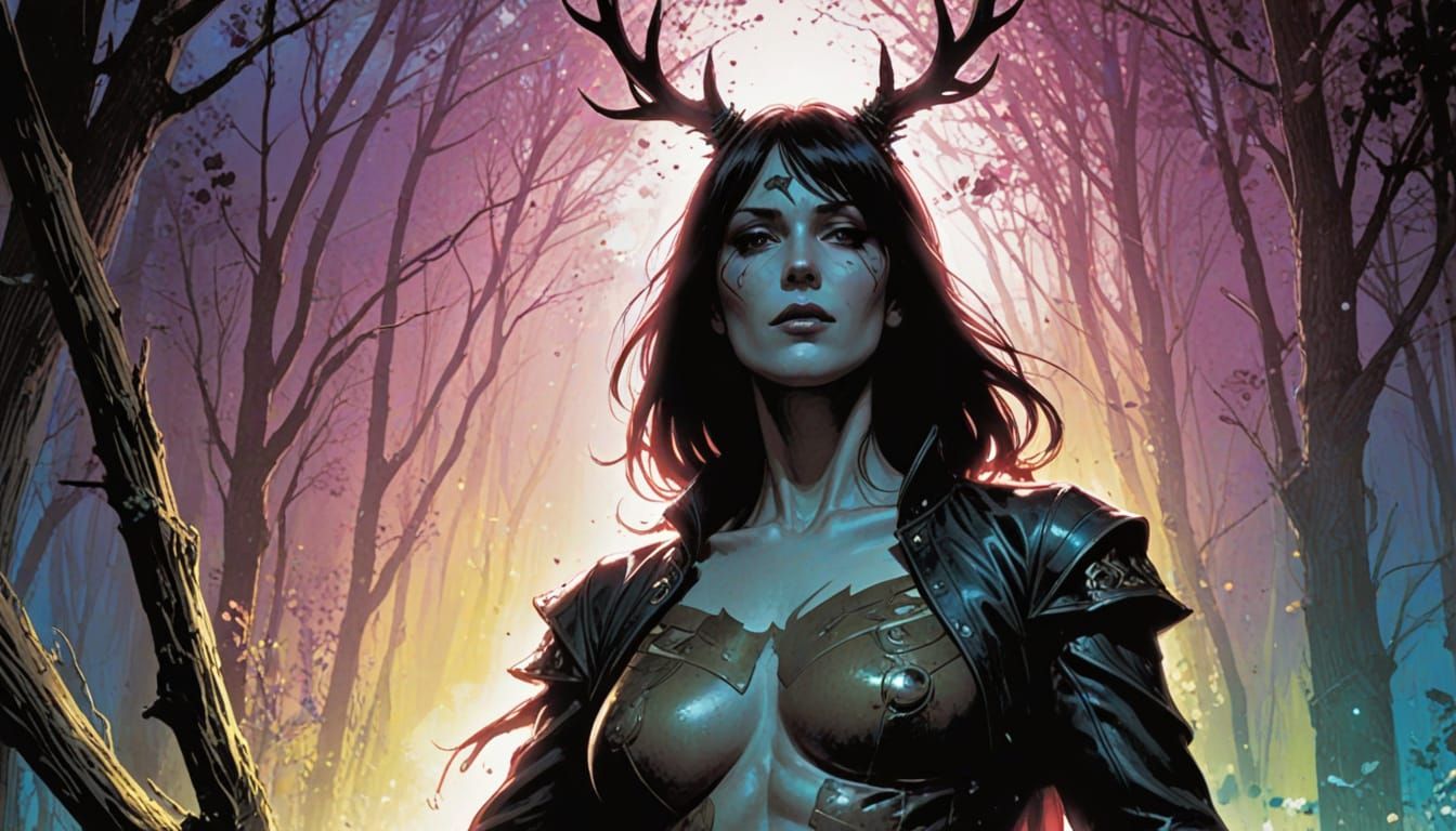 Dreamlike Spring Scene in a Vibrant Cyberpunk Aesthetic