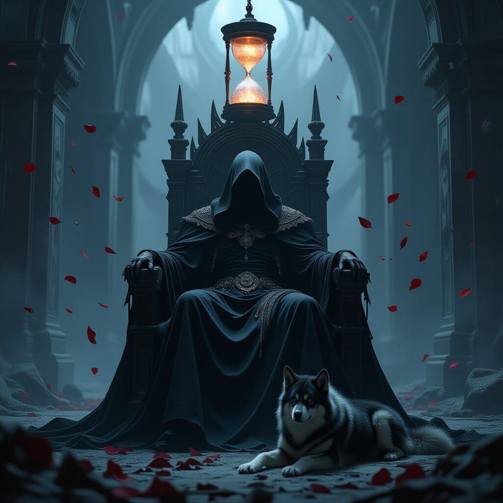 Undead Lord in Obsidian Palace, Dark Fantasy Art
