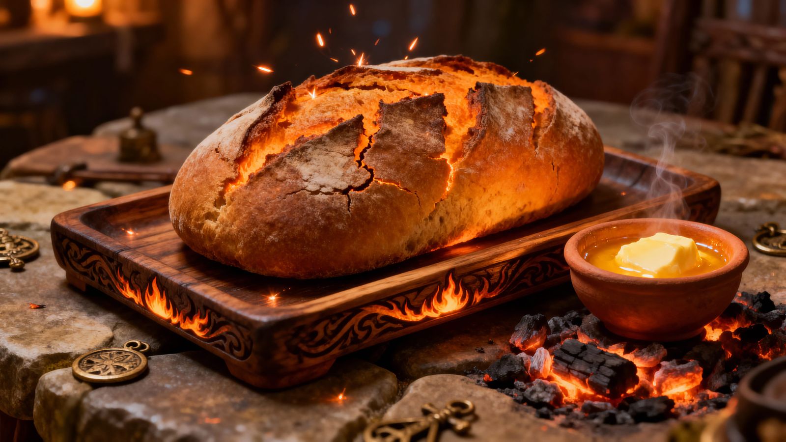 Magical Hearthsprite Loaf with Glowing Emberseed Butter