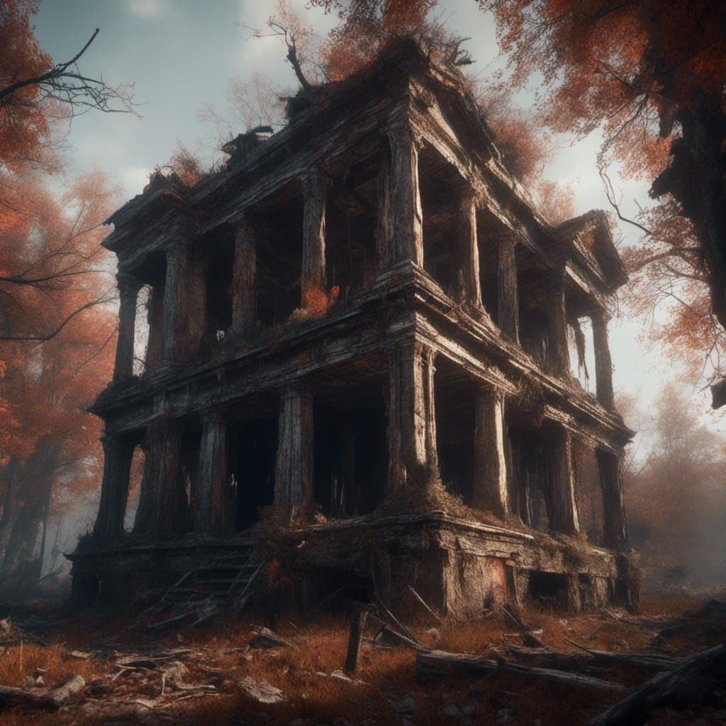 Macabre Temple in Ruins: A Death Metal Vision