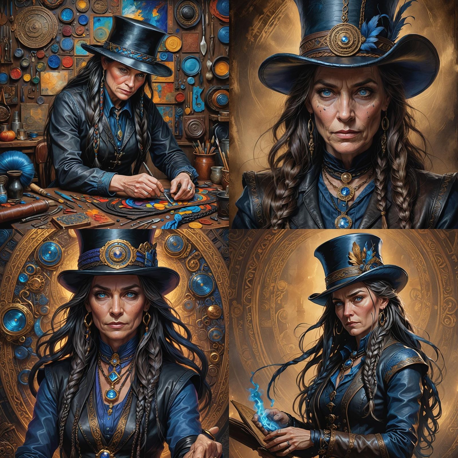 Fierce Leather Crafter with Braided Hair