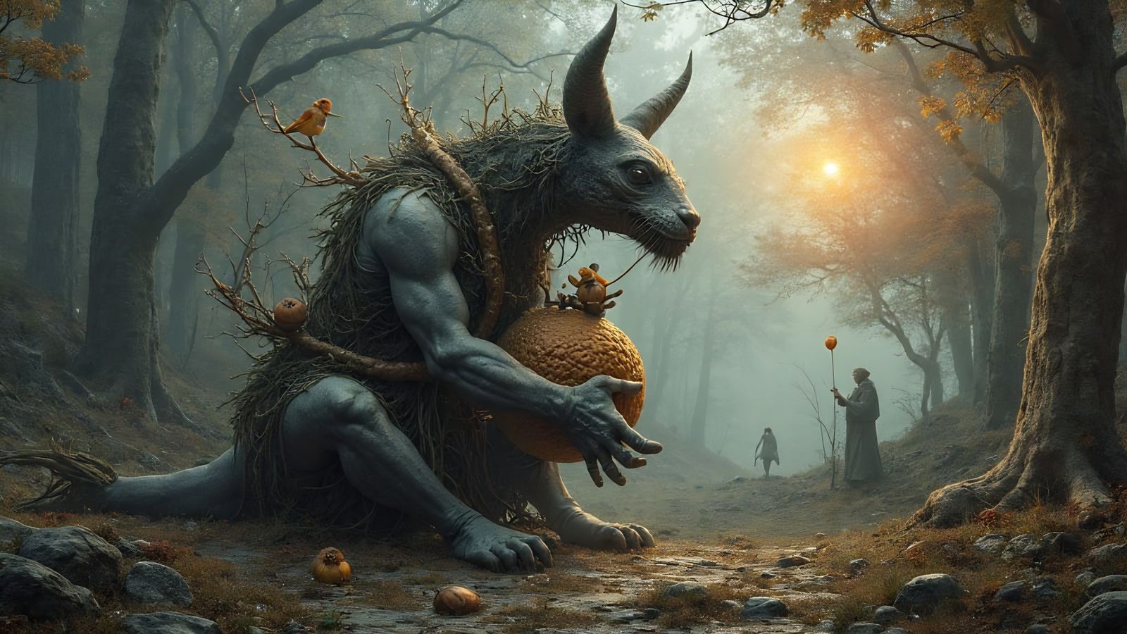 Surreal Figures in Photorealistic Digital Illustration