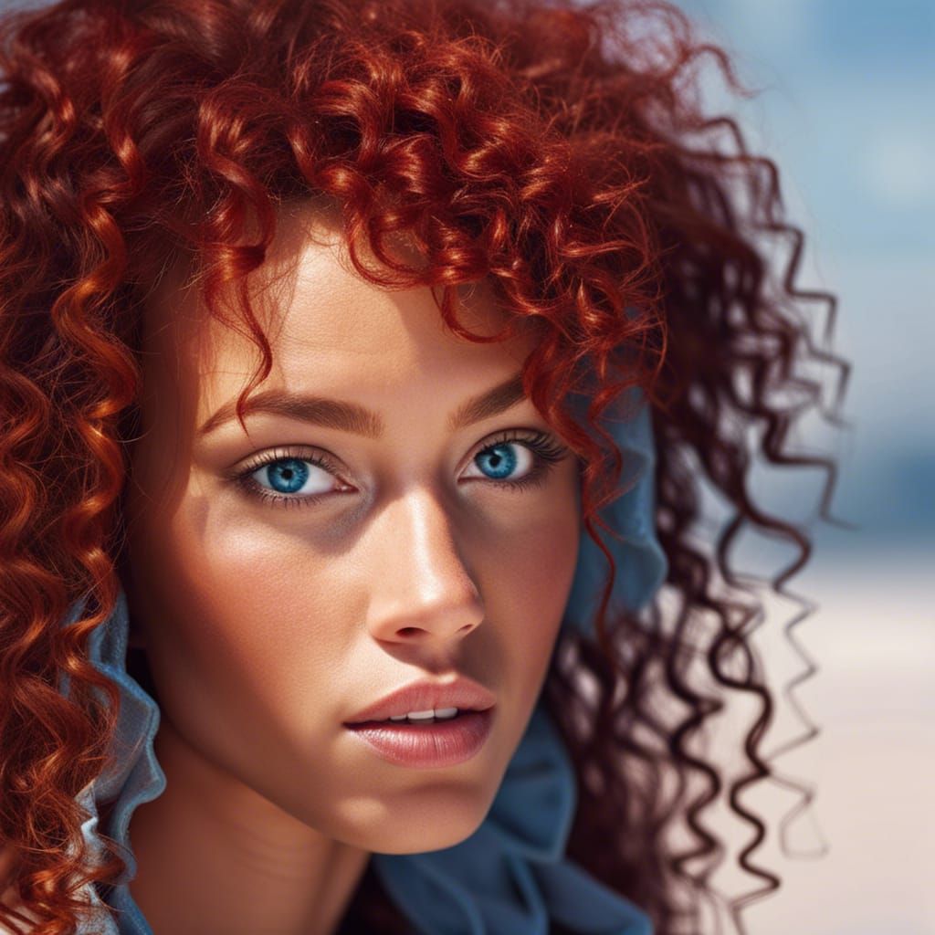 Biracial Woman with Red Hair, Professional Photo