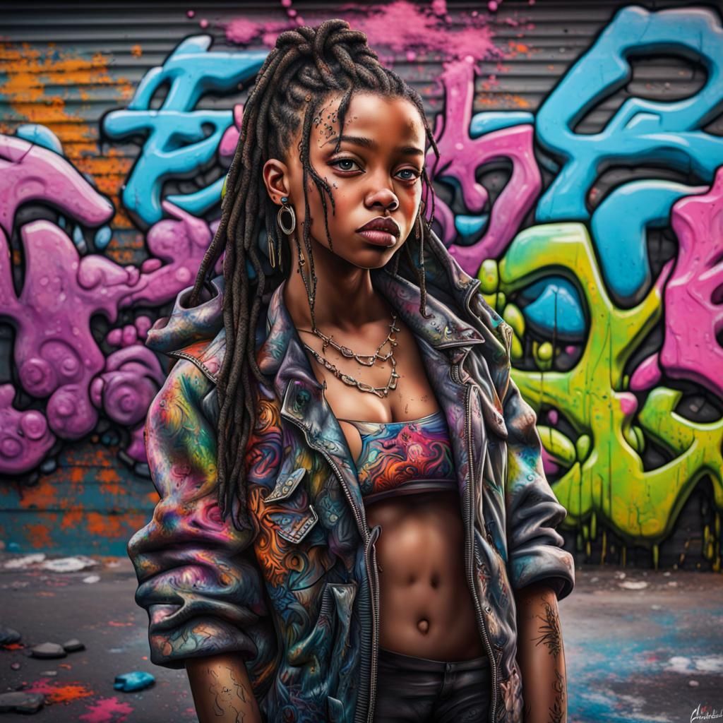 Hyperrealistic Gen Z Street Art in Graffiti Style