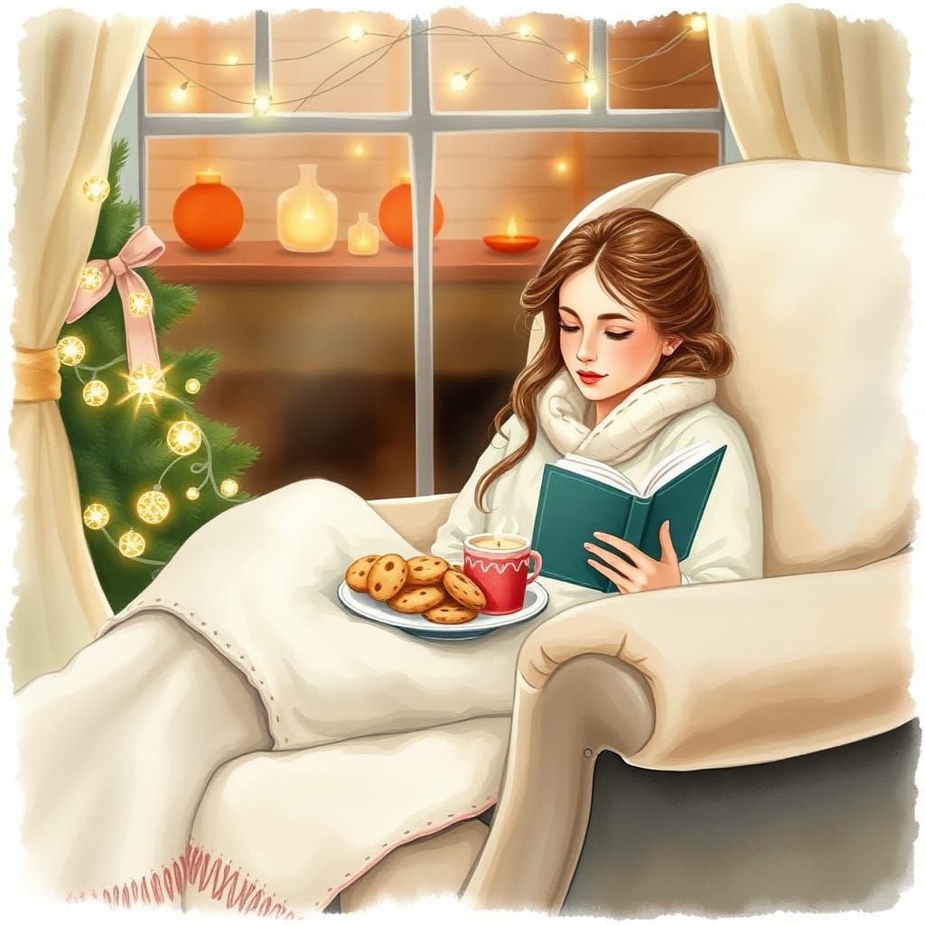 Cozy Winter Afternoon with Christmas Cookies and a Good Book...