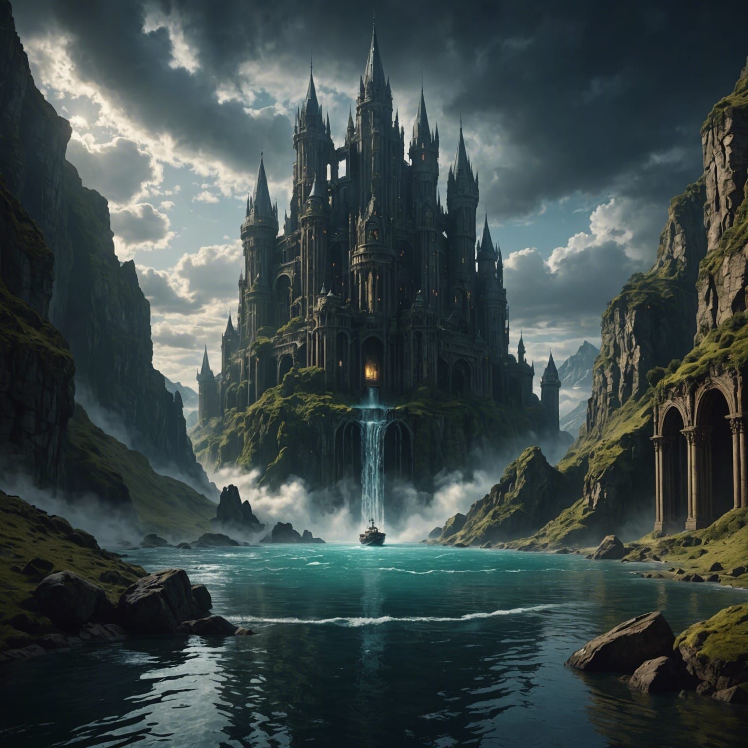 Epic Water City Digital Matte Painting