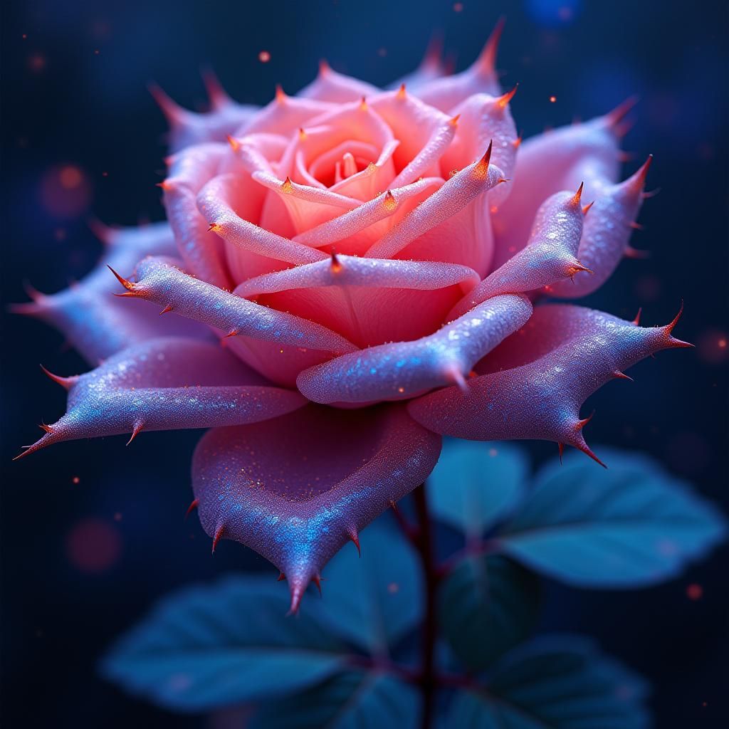 Holographic Cosmic Rose in Visionary Astral Art
