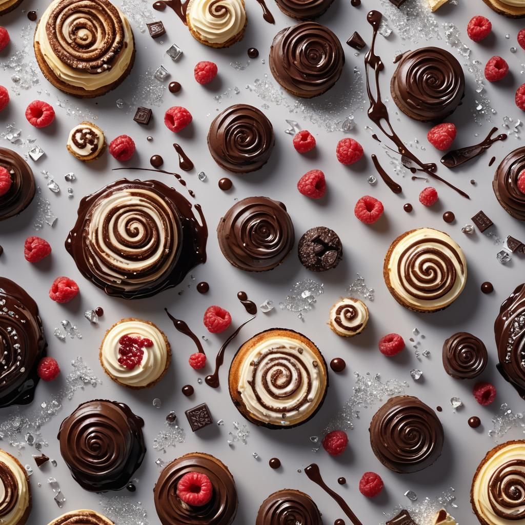 Hyper-Detailed Dessert Still Life in Surreal Style