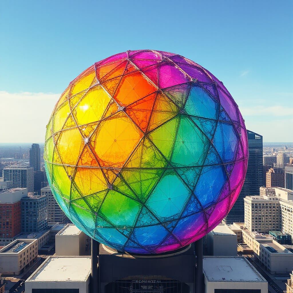 Rainbow Fractal Metropolis in Gradient Texture