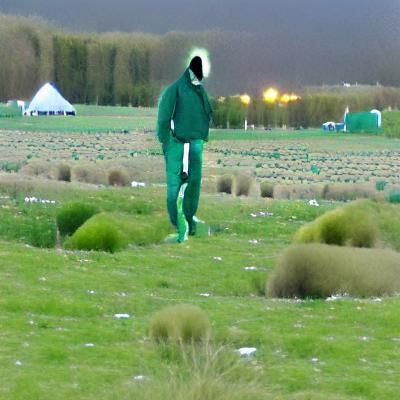 Green Man with Mask in Field