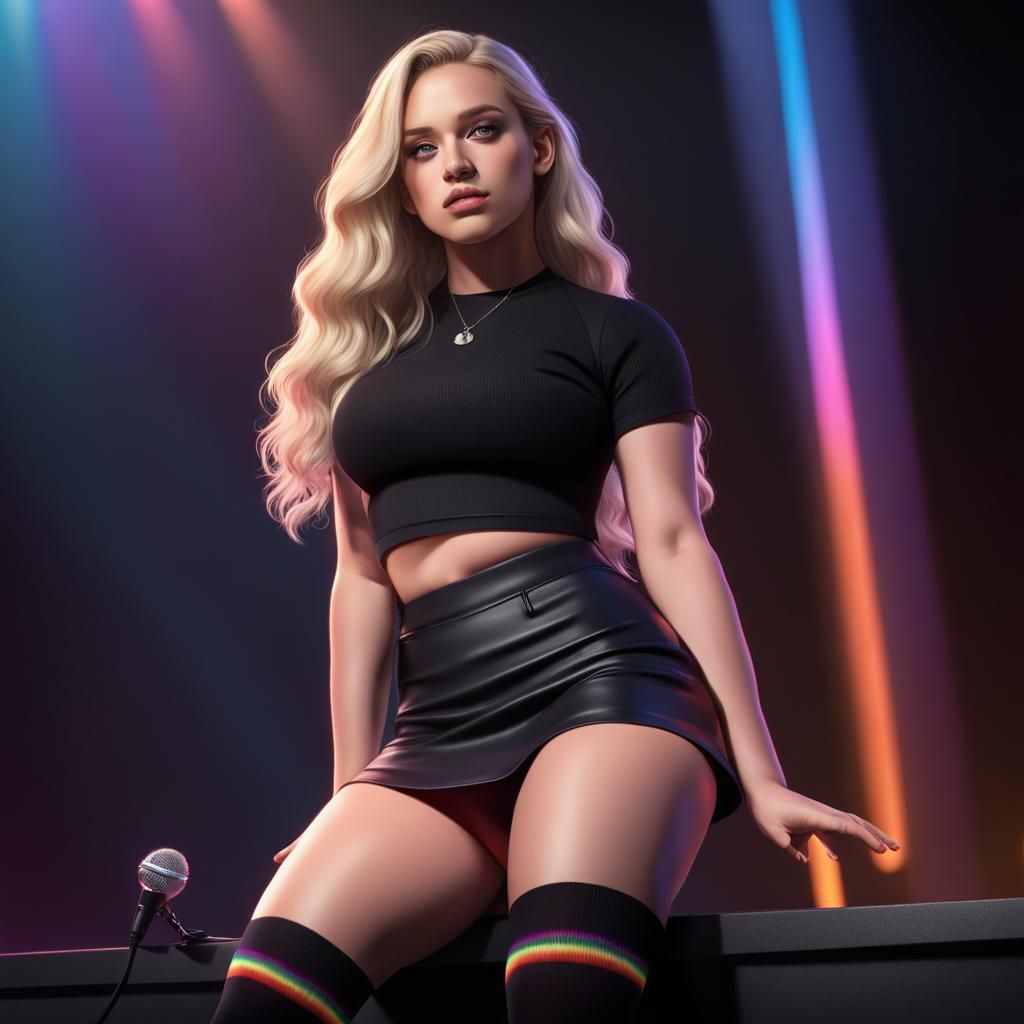 Singer on Stage in Photorealistic 3D Render