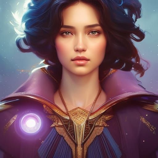 Starry Sky Portrait in Hyperdetailed Digital Art