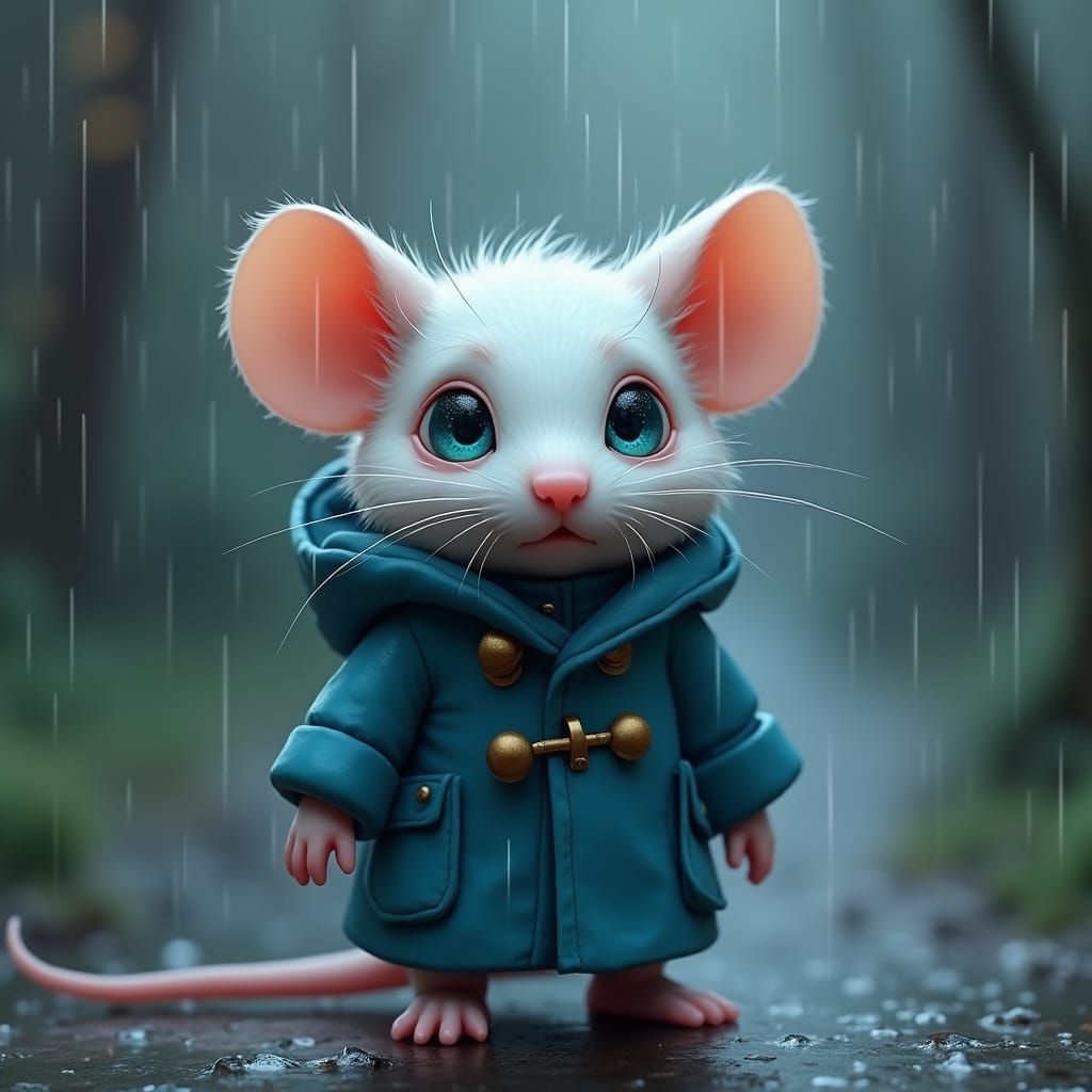 Mouse in Raincoat: Cinematic Matte Painting