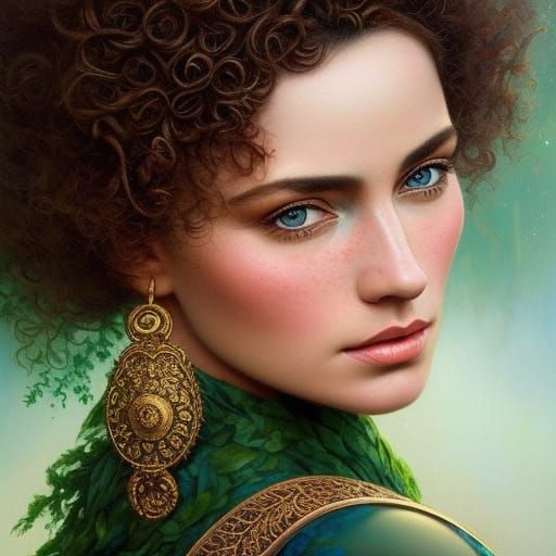 Detailed Portrait of a Beautiful Greek Woman