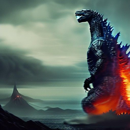 Godzilla in God Mood: Dark Fantasy Concept Art