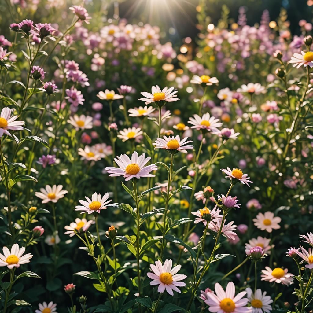 Close-up of Flowers in Bloom with Bokeh