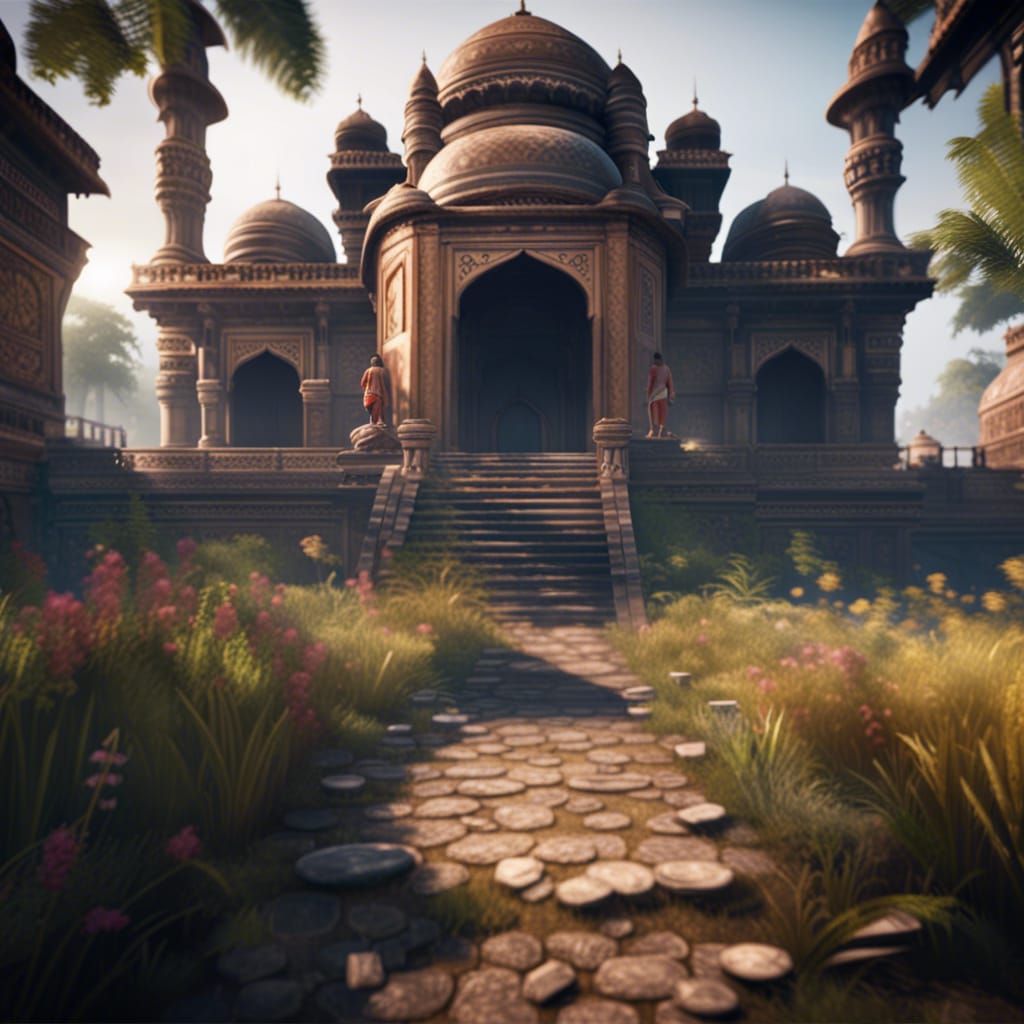 India in 3D Game Cinematic Style