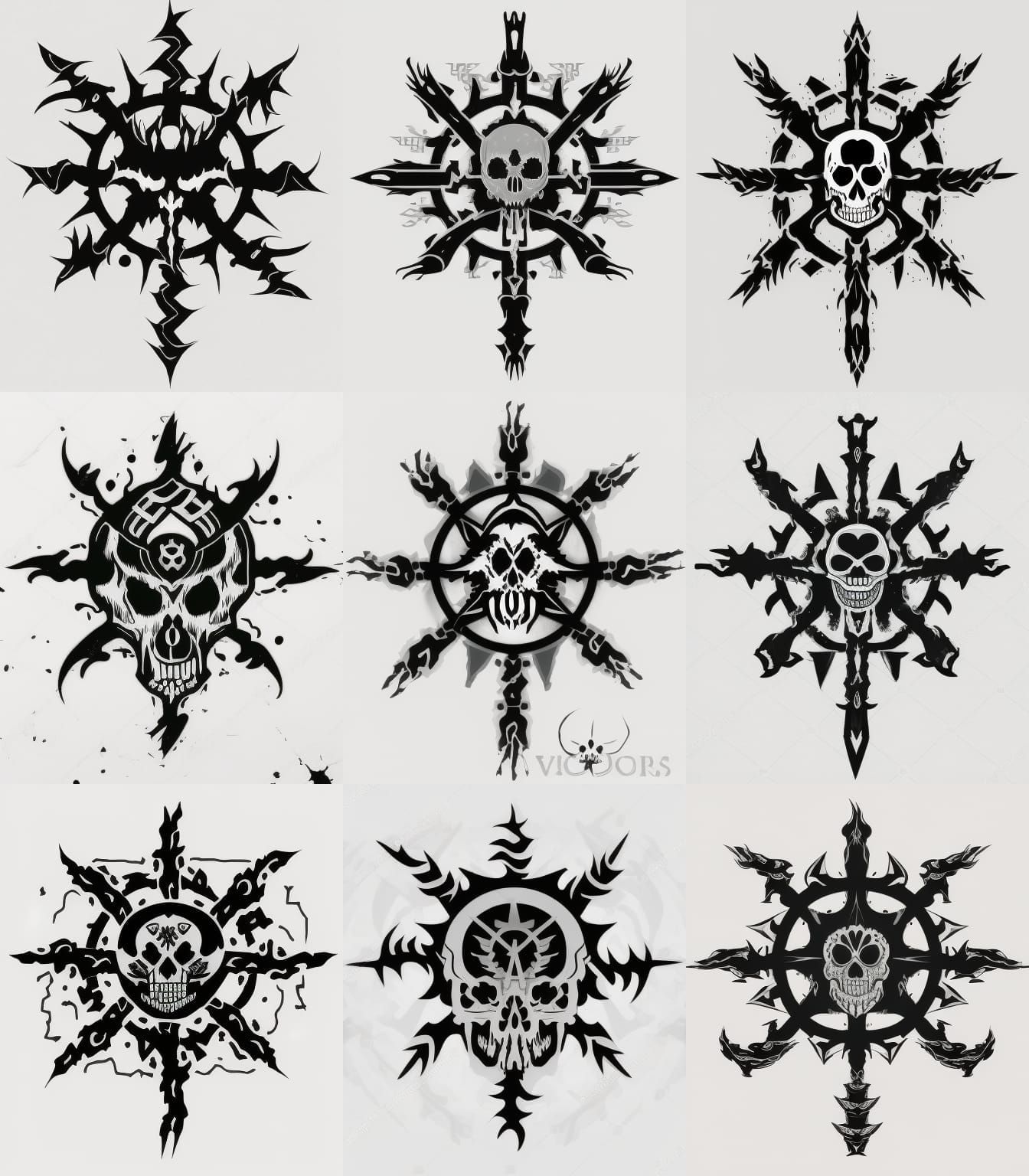 Chaos Symbol with Direwolf Skull