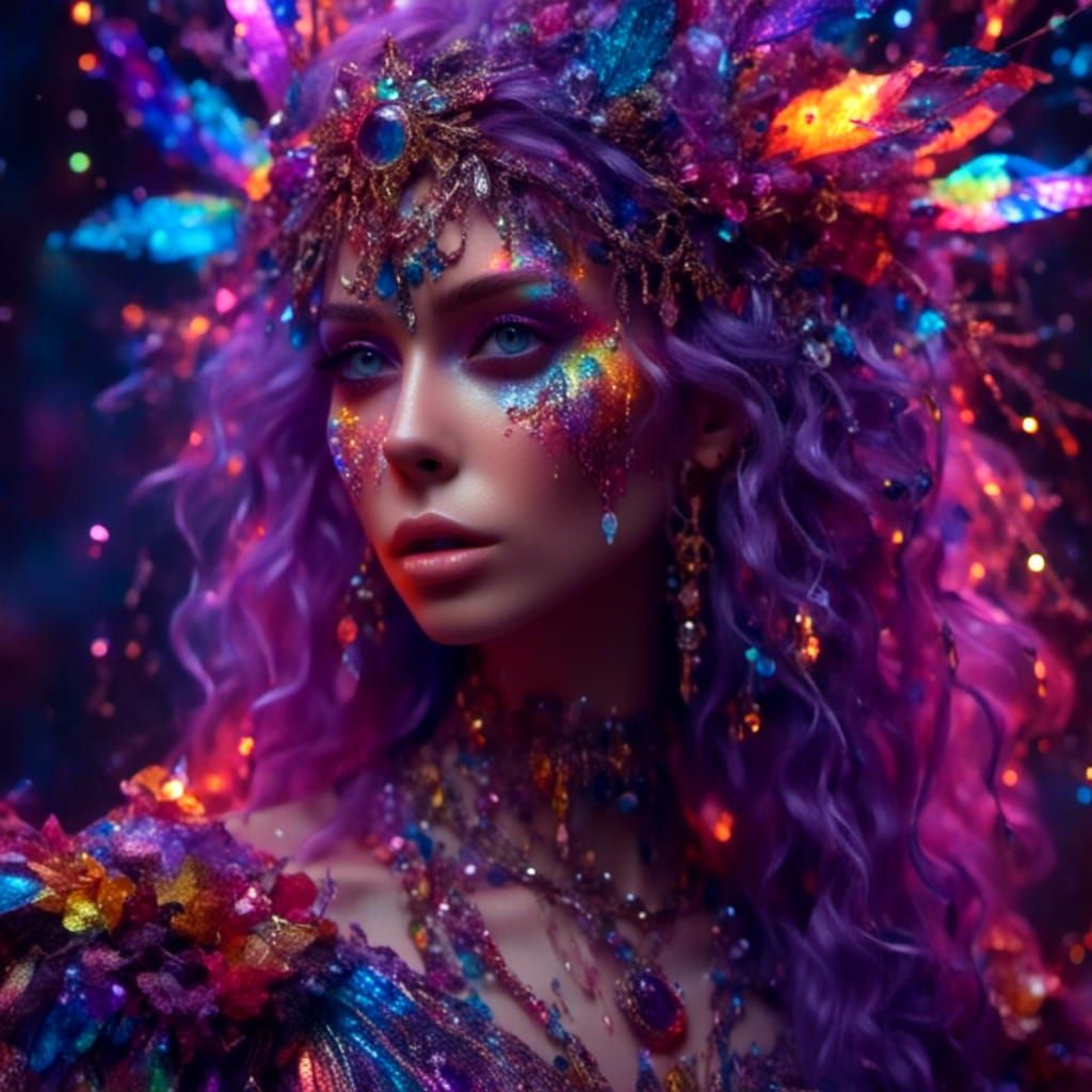 Beautiful Witch Portrait in Dark Fantasy Style