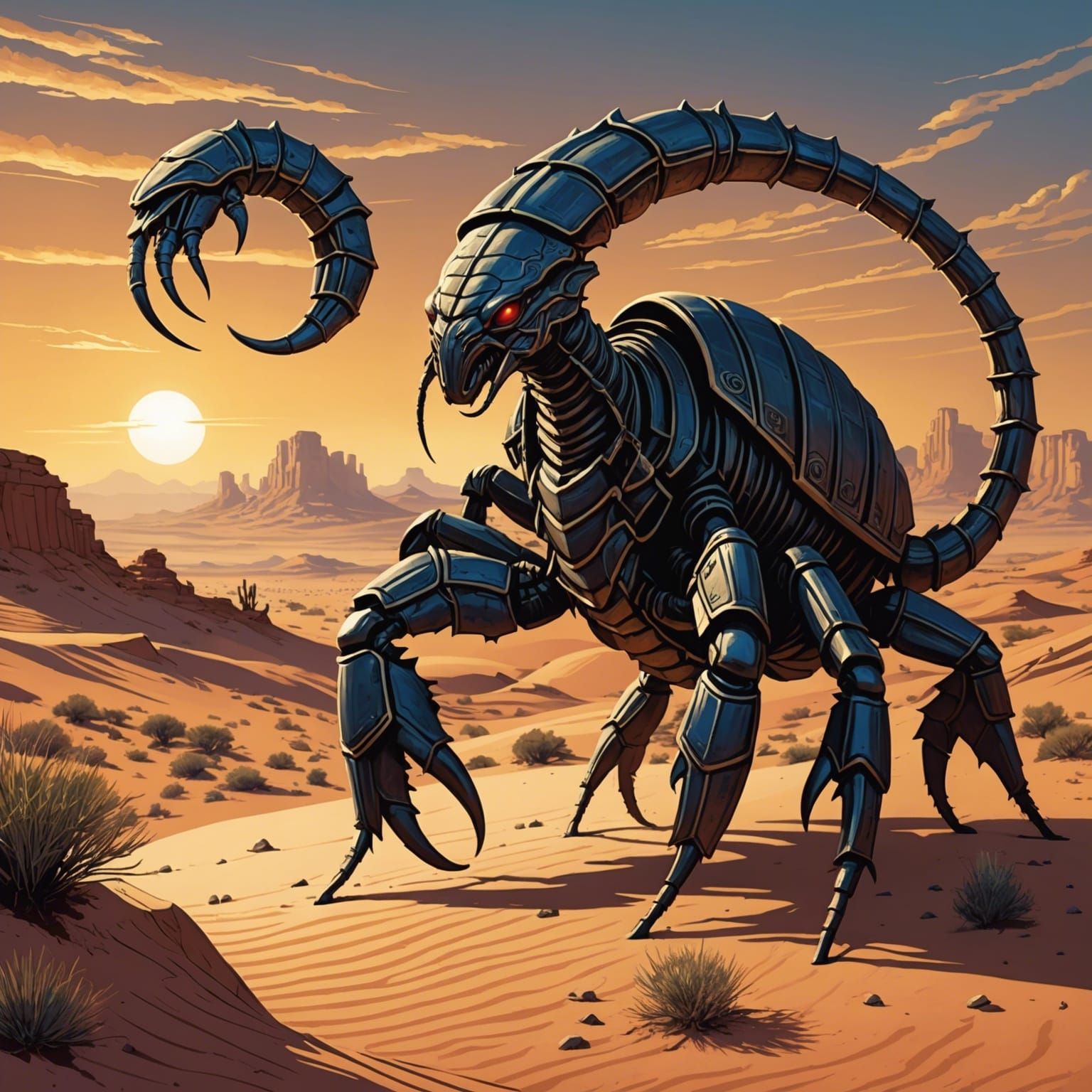 Giant Desert Scorpion in Comic Book Art