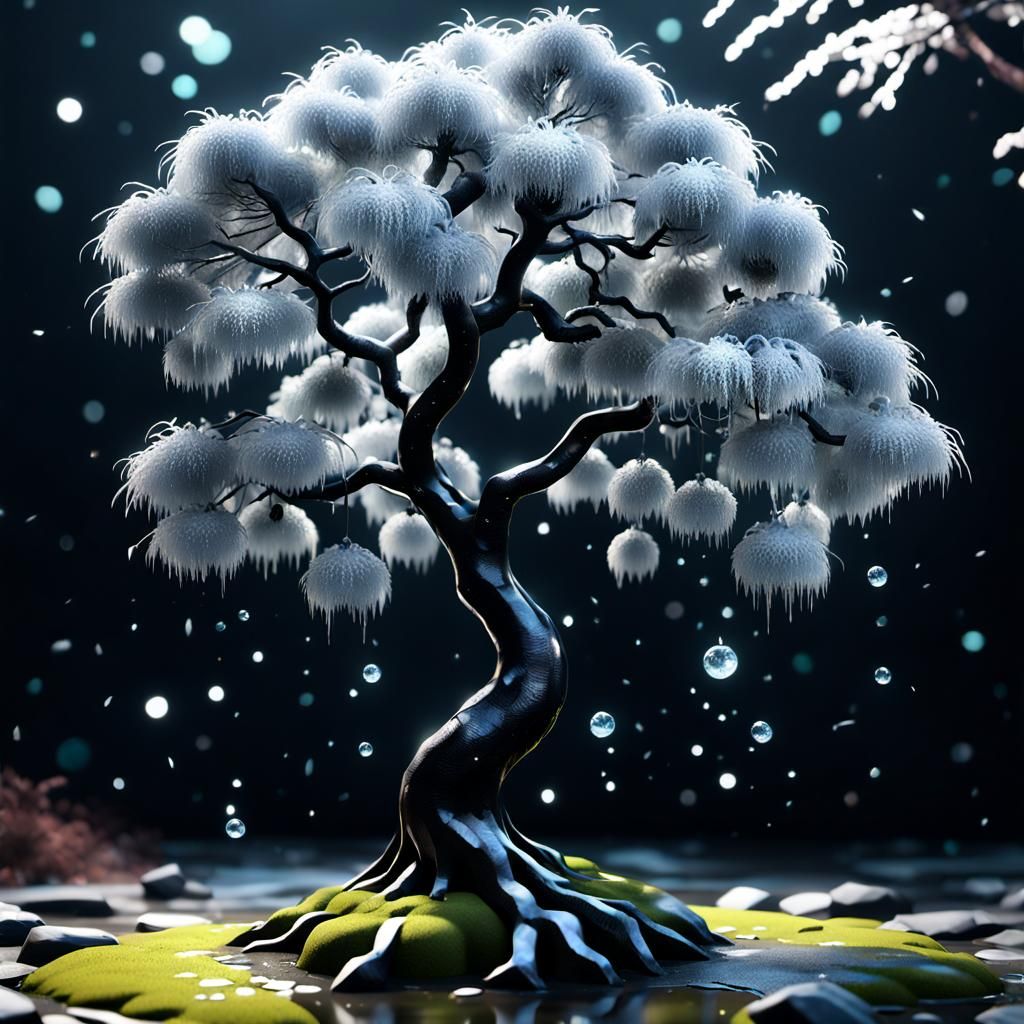 Black Sakura Tree of Life in Fractal Galaxy