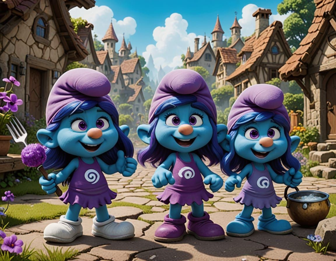 Vibrant Smurfs Team Celebrates Happy Purple Day
