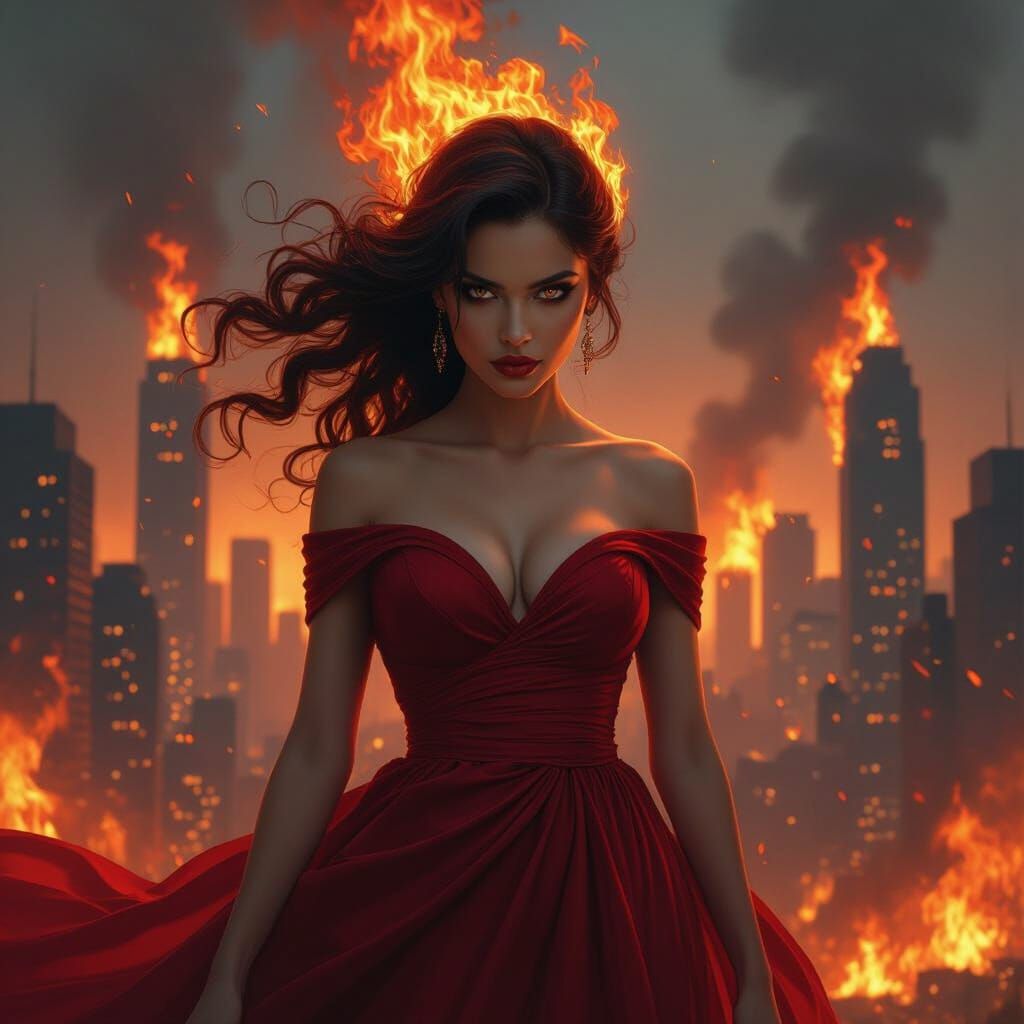 Inferno: Demon Woman in Burning City, Cinematic Art