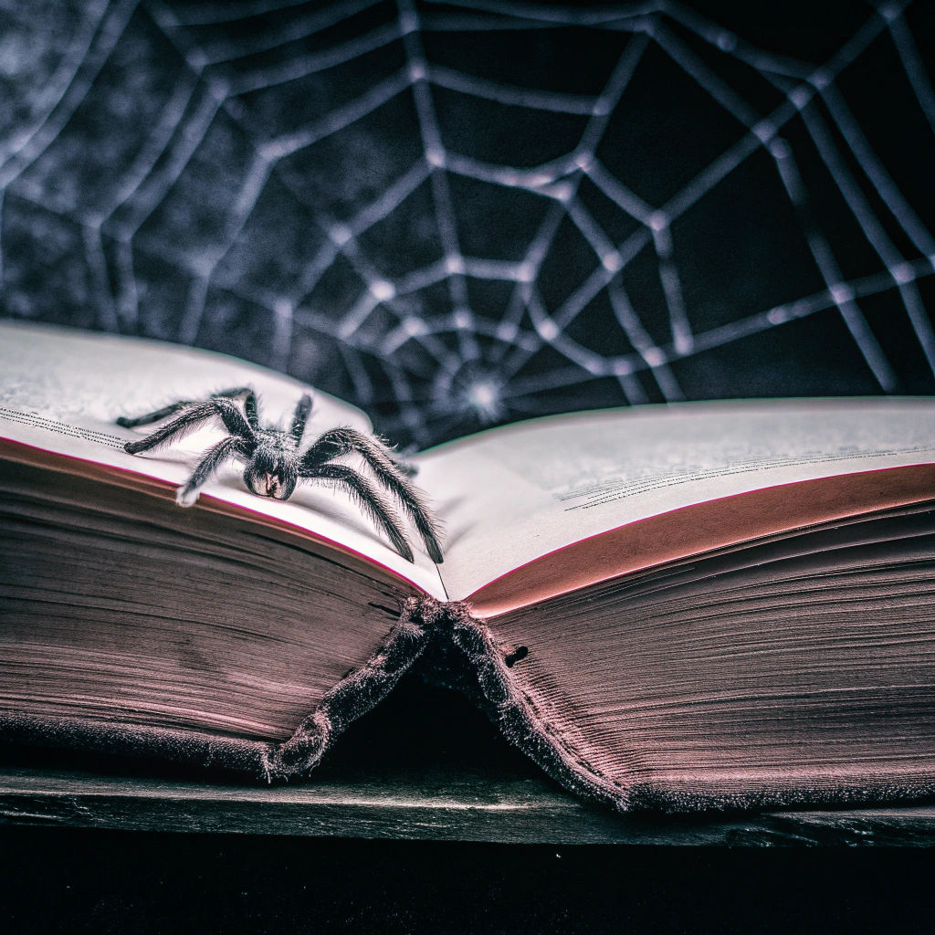 Mysterious Ancient Tome with Spider Legs