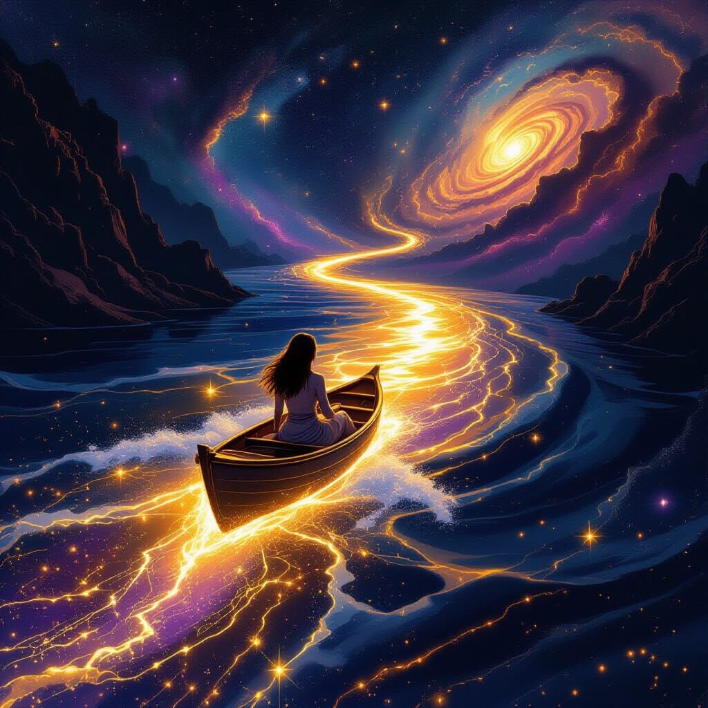 Celestial River of Stardust: Ethereal Cosmic Voyage