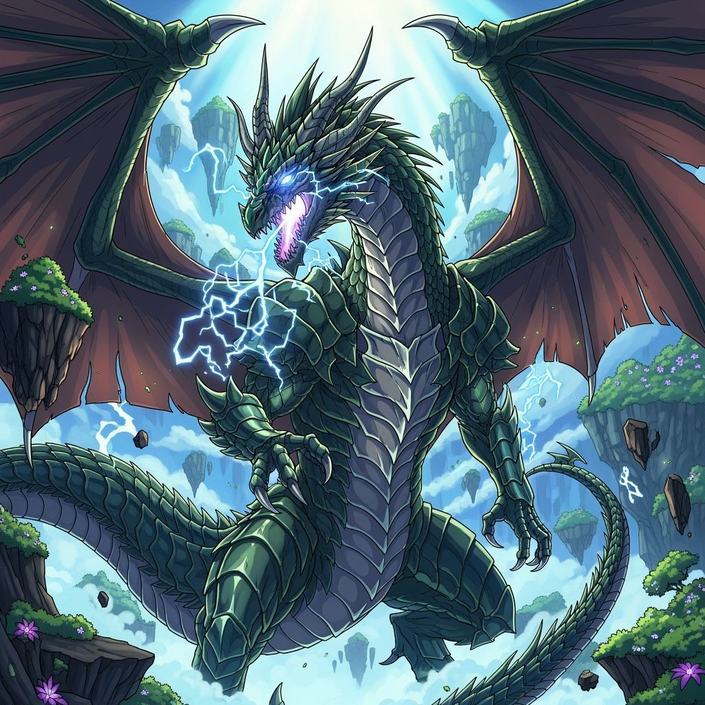 Magnificent Dragon in Dynamic Anime Style
